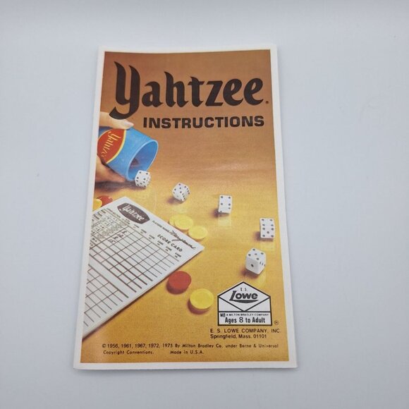 MB Yahtzee Score Pad Sheets 1975 Board Game Replacement Piece Vintage Rules - Picture 2 of 8